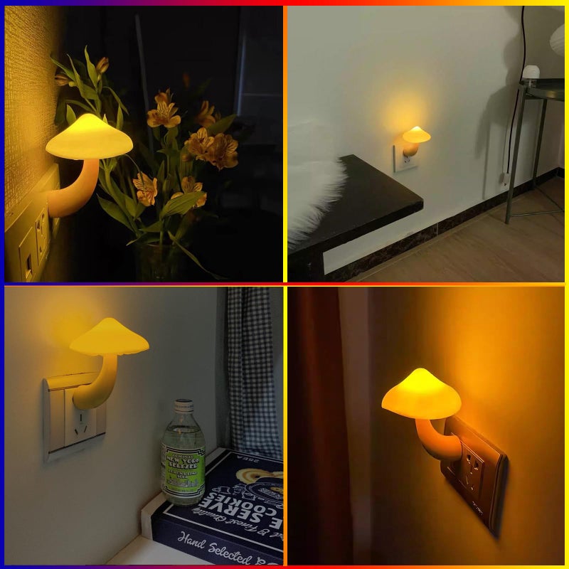 ESUPPORT Mushroom-Shaped Energy Saving Sensor LED Night Light with Plug Yellow(Average Life Expectancy 50000h) - Image 4